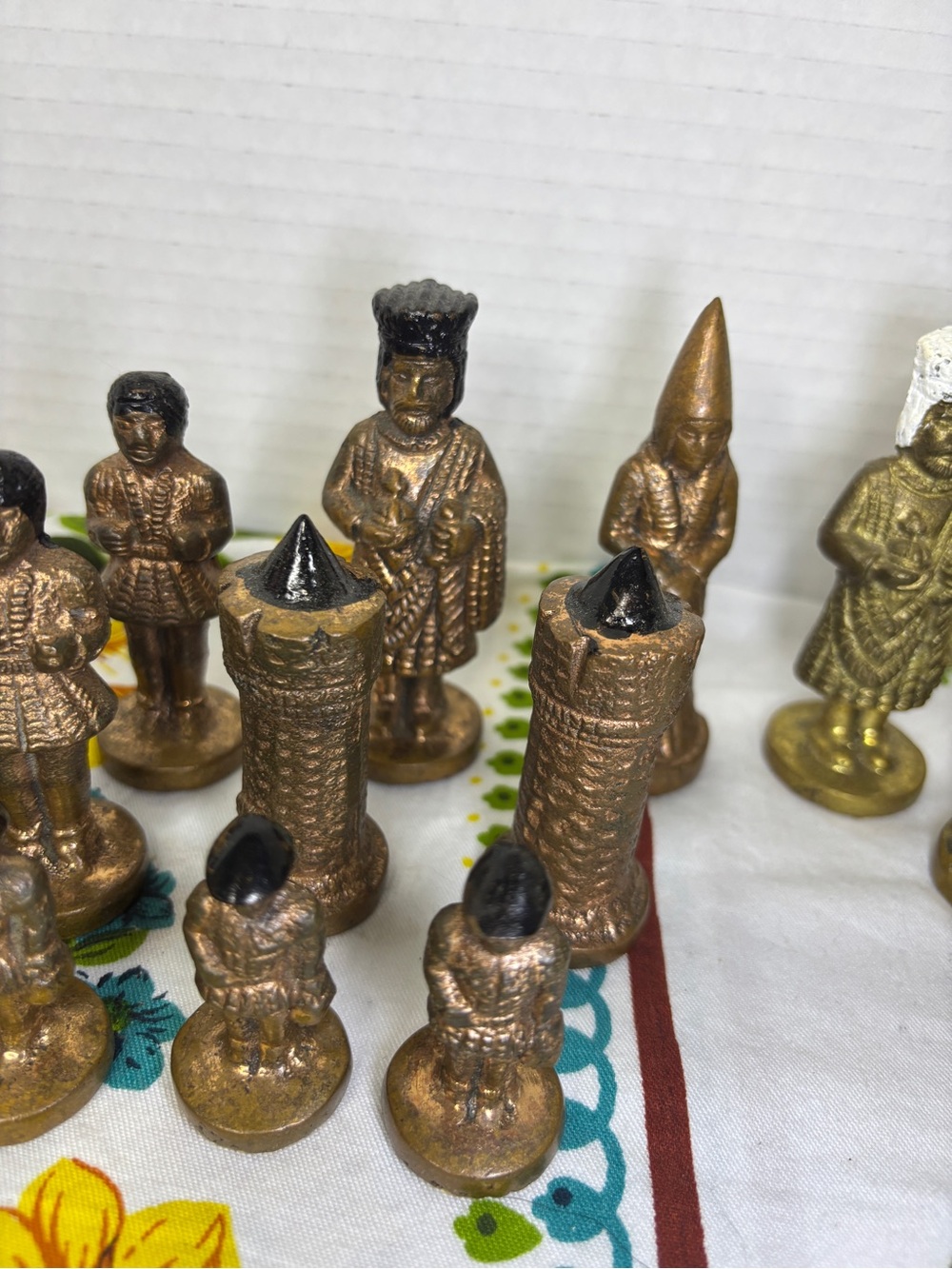 Vintage Brass Chess Pieces Puzzles & Games Ornate Heavy Collectibles FLAWED